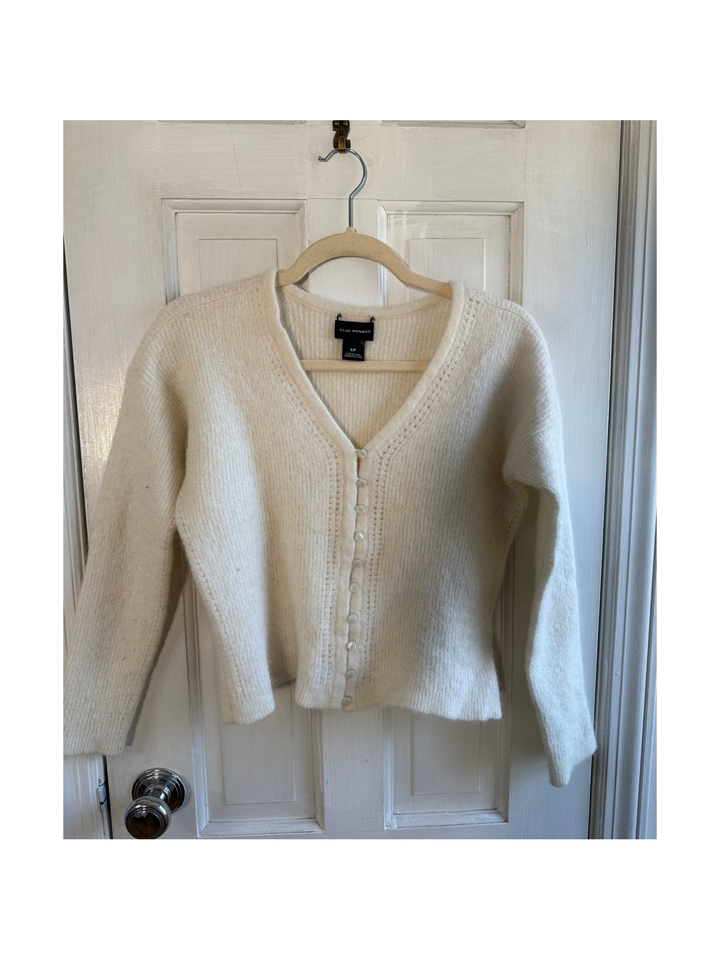 Club Monaco Women's V-Neck Button-Front Wool Blend Cardigan, Size Small/P